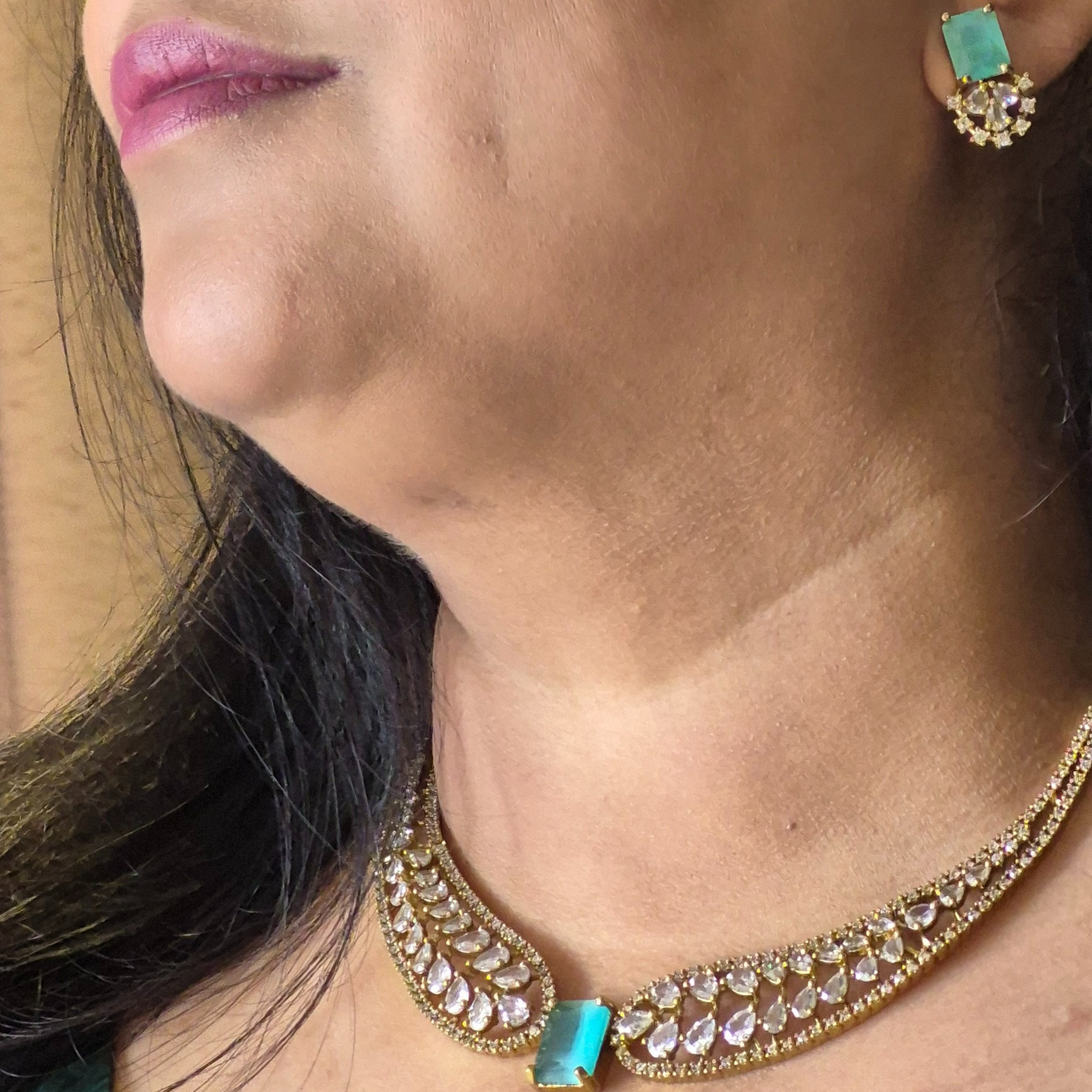 CZ Necklace Set - Pastel colors