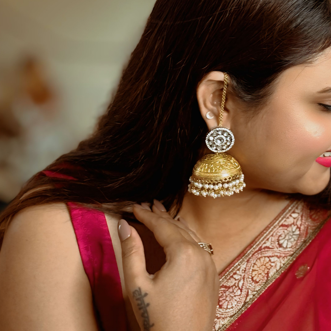 Silver with Gold Jhumki