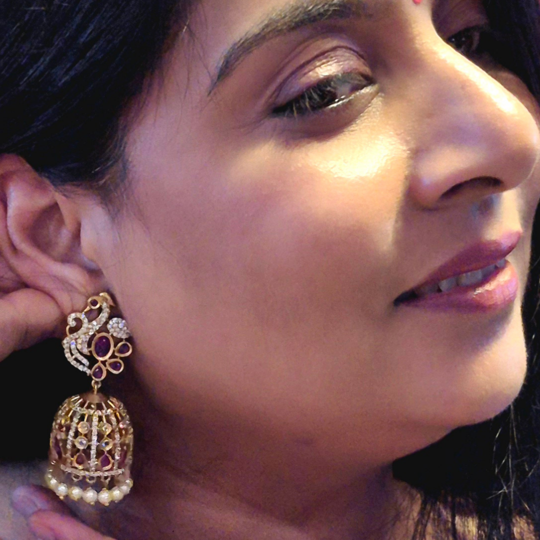 Gold Tone CZ Jhumki