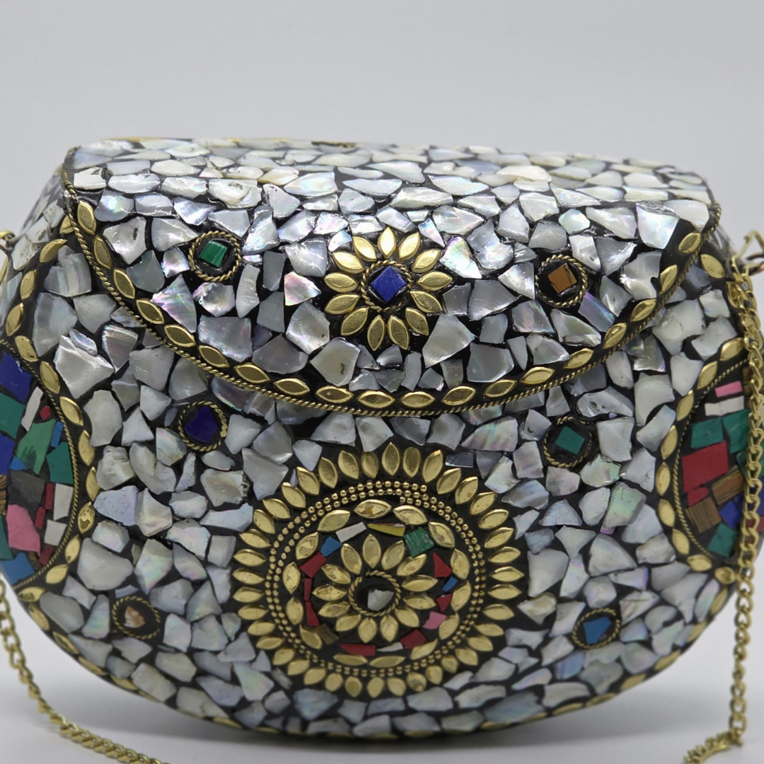 Silver Embellished Clutch