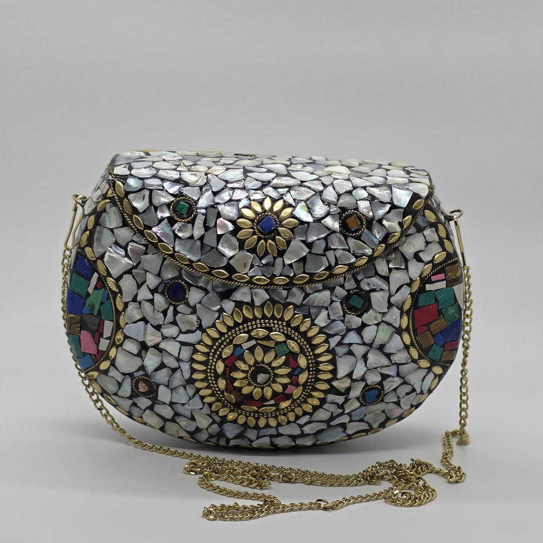 Silver Embellished Clutch